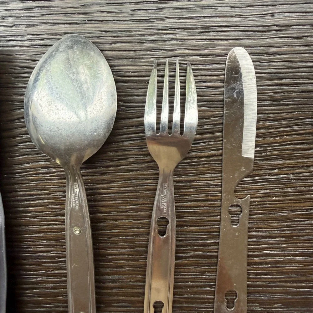 Camping Cutlery Set Packable Stainless Steel Made in Japan 3pc Pouch